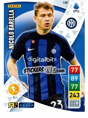 Sticker Nicolò Barella - Calciatori 2022-2023. Adrenalyn XL n. 120 - Panini