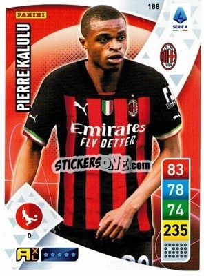 Sticker Pierre Kalulu - Calciatori 2022-2023. Adrenalyn XL n. 188 - Panini