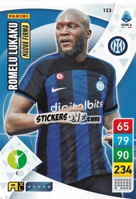 Sticker Romelu Lukaku - Calciatori 2022-2023. Adrenalyn XL n. 123 - Panini