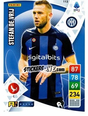 Sticker Stefan de Vrij - Calciatori 2022-2023. Adrenalyn XL n. 113 - Panini