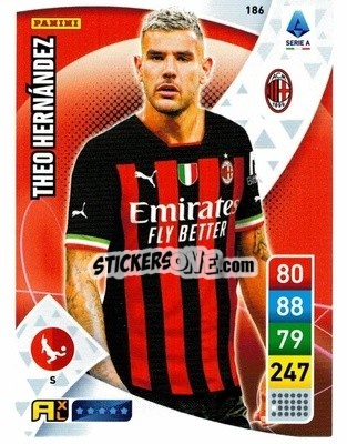 Sticker Theo Hernandez - Calciatori 2022-2023. Adrenalyn XL n. 186 - Panini