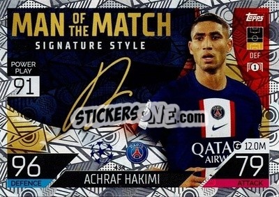 Sticker Achraf Hakimi - UEFA Champions League & Europa League 2022-2023. Match Attax - Topps