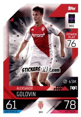 Sticker Aleksandr Golovin - UEFA Champions League & Europa League 2022-2023. Match Attax n. 321 - Topps
