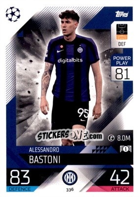 Sticker Alessandro Bastoni - UEFA Champions League & Europa League 2022-2023. Match Attax n. 336 - Topps
