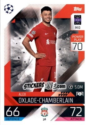 Cromo Alex Oxlade-Chamberlain  - UEFA Champions League & Europa League 2022-2023. Match Attax - Topps