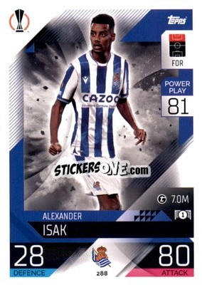 Sticker Alexander Isak  - UEFA Champions League & Europa League 2022-2023. Match Attax n. 288 - Topps