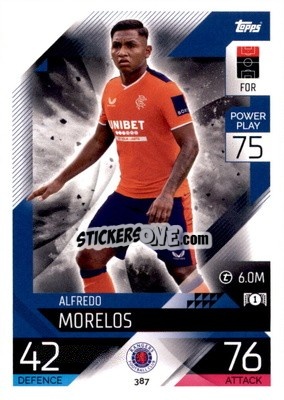 Sticker Alfredo Morelos - UEFA Champions League & Europa League 2022-2023. Match Attax n. 387 - Topps