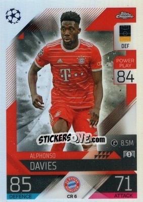 Sticker Alphonso Davies - UEFA Champions League & Europa League 2022-2023. Match Attax n. CR6 - Topps