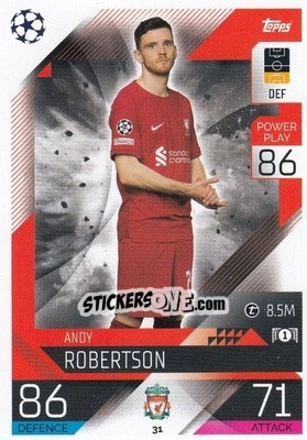 Sticker Andy Robertson - UEFA Champions League & Europa League 2022-2023. Match Attax n. 31 - Topps