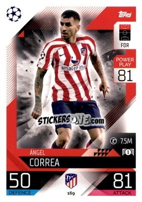 Sticker Ángel Correa  - UEFA Champions League & Europa League 2022-2023. Match Attax n. 169 - Topps