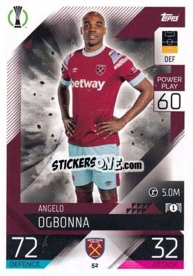 Cromo Angelo Ogbonna - UEFA Champions League & Europa League 2022-2023. Match Attax - Topps