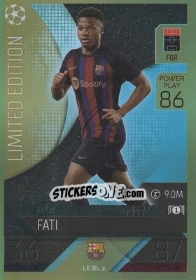 Figurina Ansu Fati - UEFA Champions League & Europa League 2022-2023. Match Attax - Topps