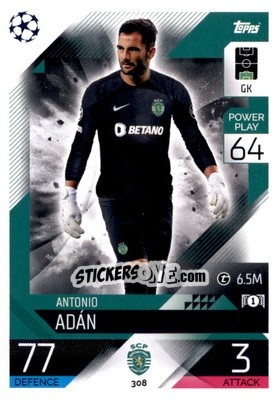 Sticker Antonio Adan - UEFA Champions League & Europa League 2022-2023. Match Attax n. 308 - Topps