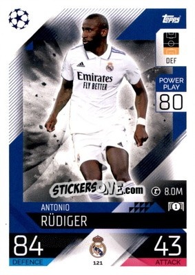 Sticker Antonio Rüdiger - UEFA Champions League & Europa League 2022-2023. Match Attax n. 121 - Topps