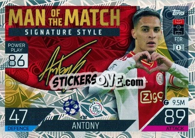 Sticker Antony - UEFA Champions League & Europa League 2022-2023. Match Attax n. 437 - Topps