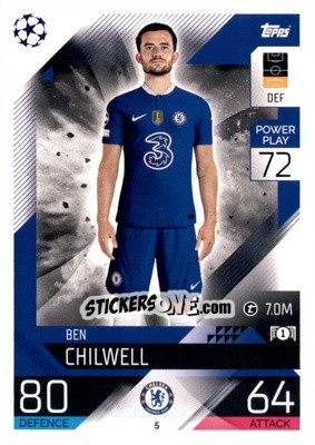 Cromo Ben Chilwell  - UEFA Champions League & Europa League 2022-2023. Match Attax n. 5 - Topps