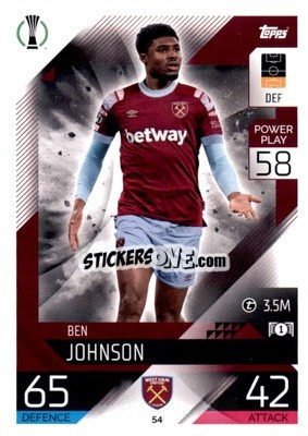 Figurina Ben Johnson  - UEFA Champions League & Europa League 2022-2023. Match Attax - Topps