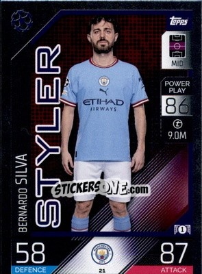 Figurina Bernardo Silva - UEFA Champions League & Europa League 2022-2023. Match Attax - Topps