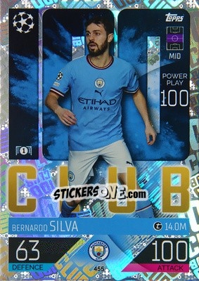 Sticker Bernardo Silva - UEFA Champions League & Europa League 2022-2023. Match Attax n. 455 - Topps