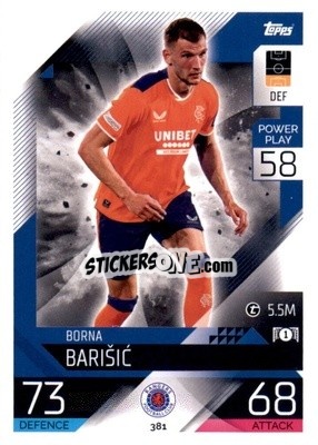 Sticker Borna Barišić - UEFA Champions League & Europa League 2022-2023. Match Attax n. 381 - Topps