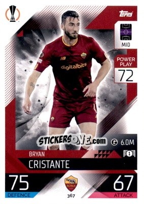 Sticker Bryan Cristante  - UEFA Champions League & Europa League 2022-2023. Match Attax n. 367 - Topps