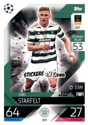 Sticker Carl Starfelt  - UEFA Champions League & Europa League 2022-2023. Match Attax n. 372 - Topps