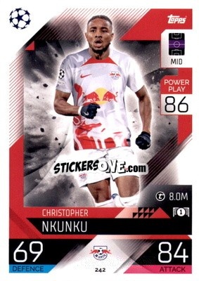 Sticker Christopher Nkunku - UEFA Champions League & Europa League 2022-2023. Match Attax n. 242 - Topps