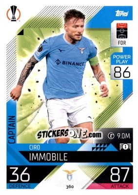 Sticker Ciro Immobile - UEFA Champions League & Europa League 2022-2023. Match Attax n. 360 - Topps