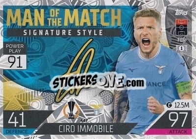 Sticker Ciro Immobile - UEFA Champions League & Europa League 2022-2023. Match Attax n. 447 - Topps