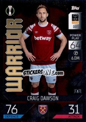 Sticker Craig Dawson   - UEFA Champions League & Europa League 2022-2023. Match Attax n. 49 - Topps
