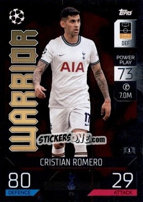Sticker Cristian Romero - UEFA Champions League & Europa League 2022-2023. Match Attax - Topps