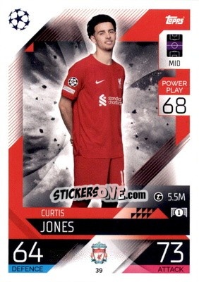 Sticker Curtis Jones - UEFA Champions League & Europa League 2022-2023. Match Attax n. 39 - Topps