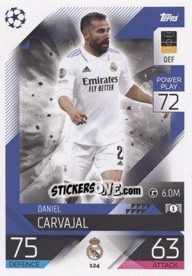 Sticker Daniel Carvajal - UEFA Champions League & Europa League 2022-2023. Match Attax n. 124 - Topps