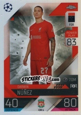 Sticker Darwin Núñez - UEFA Champions League & Europa League 2022-2023. Match Attax n. CR1 - Topps