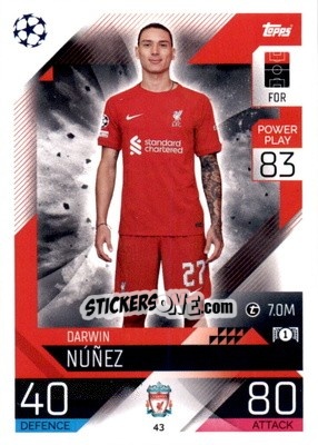 Sticker Darwin Núñez  - UEFA Champions League & Europa League 2022-2023. Match Attax - Topps