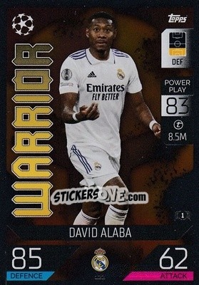 Sticker David Alaba - UEFA Champions League & Europa League 2022-2023. Match Attax - Topps