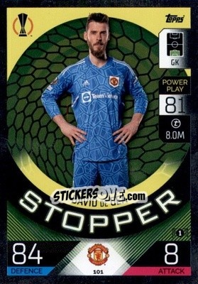 Sticker David De Gea    - UEFA Champions League & Europa League 2022-2023. Match Attax n. 101 - Topps