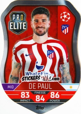 Figurina De Paul - UEFA Champions League & Europa League 2022-2023. Match Attax - Topps