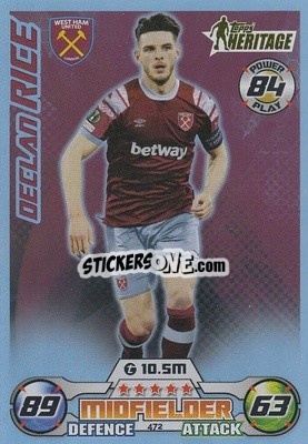 Sticker Declan Rice - UEFA Champions League & Europa League 2022-2023. Match Attax n. 472 - Topps