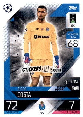 Figurina Diogo Costa  - UEFA Champions League & Europa League 2022-2023. Match Attax - Topps