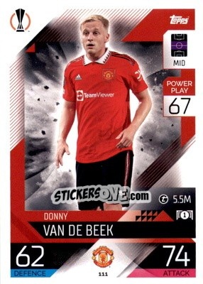 Sticker Donny van de Beek  - UEFA Champions League & Europa League 2022-2023. Match Attax n. 111 - Topps
