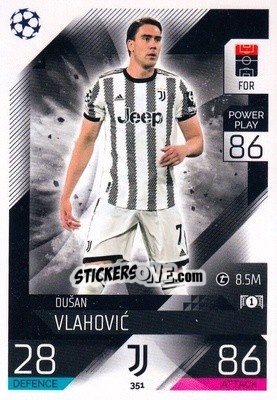 Sticker Dusan Vlahovic - UEFA Champions League & Europa League 2022-2023. Match Attax n. 351 - Topps