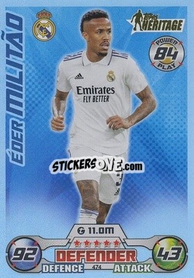Sticker Eder Militao - UEFA Champions League & Europa League 2022-2023. Match Attax n. 474 - Topps