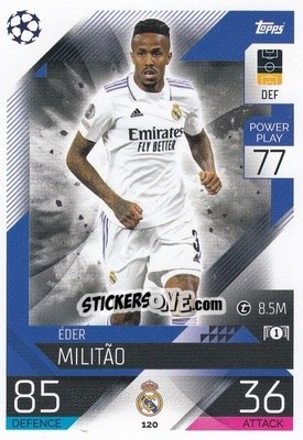 Sticker Éder Militão - UEFA Champions League & Europa League 2022-2023. Match Attax n. 120 - Topps