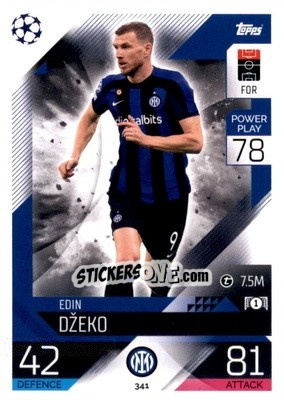 Sticker Edin Dzeko  - UEFA Champions League & Europa League 2022-2023. Match Attax n. 341 - Topps