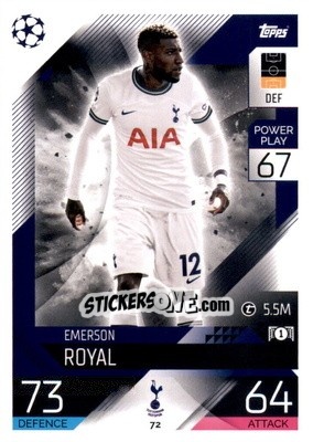 Sticker Emerson Royal - UEFA Champions League & Europa League 2022-2023. Match Attax n. 72 - Topps