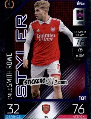 Sticker Emile Smith Rowe   - UEFA Champions League & Europa League 2022-2023. Match Attax n. 95 - Topps