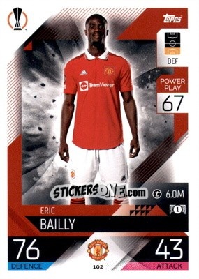 Sticker Eric Bailly - UEFA Champions League & Europa League 2022-2023. Match Attax n. 102 - Topps