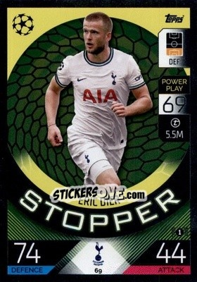 Sticker Eric Dier  - UEFA Champions League & Europa League 2022-2023. Match Attax n. 69 - Topps