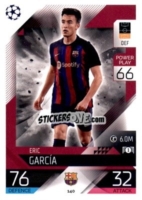 Sticker Eric García  - UEFA Champions League & Europa League 2022-2023. Match Attax - Topps